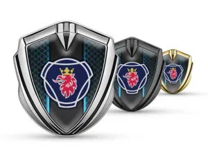 Scania Metal Emblema Insignia Exclusivo Trazo Deriva Vista
